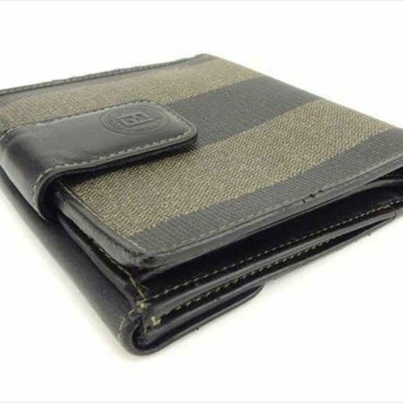 Fendi Wallet Purse Pecan Black Beige PVC leather Woman Authentic Used - Picture 3 of 9